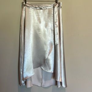 Ann Taylor Satin Faux wrap Skirt s 10